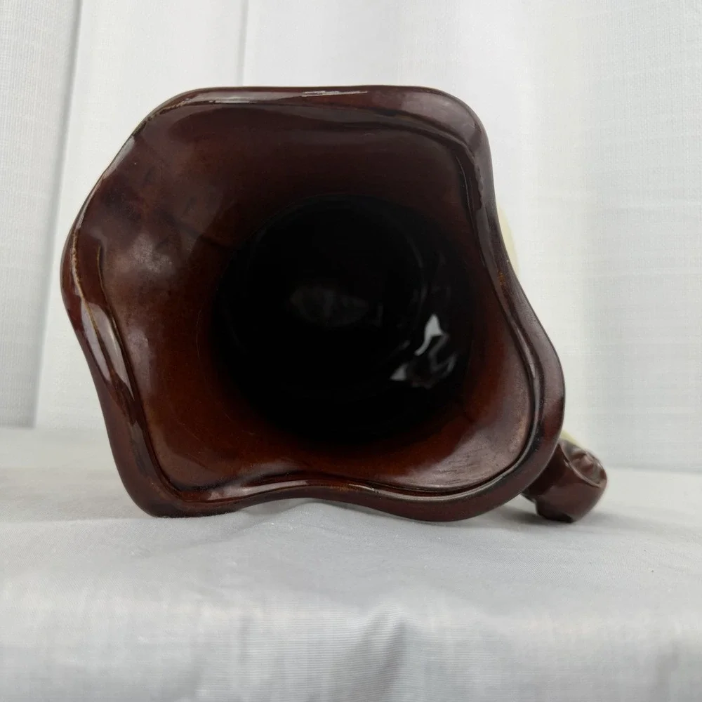 McCOY USA Pottery Pitcher Vintage 1960's Grapes Fruit Pear Nuts 7515 Brown Fall